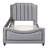 Gray Twin Size Daybed With Elegant Stripe Headboard - & Gorgeous Upholstery And Classy Robust Decoration-230871561