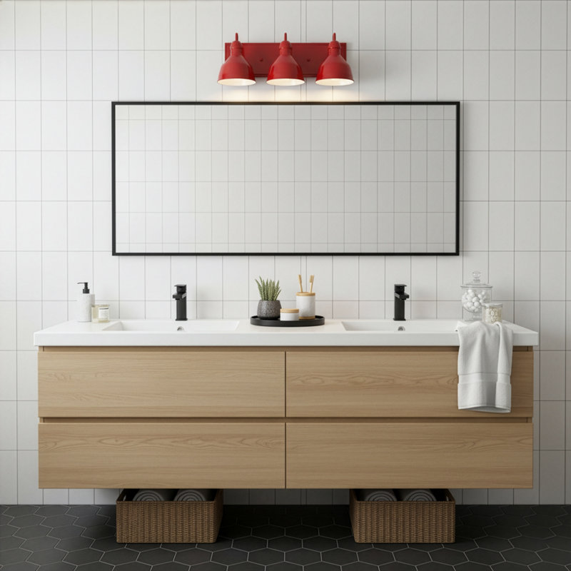 Hachiro Dimmable Vanity Light, Red, 3