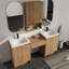 Meuble-lavabo double autoportant 72 po avec comptoir en résine et rangement mural pour salle de bain 24 po Vowar