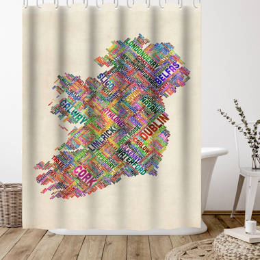 Americanflat 71 x 74 Shower Curtain, Las Vegas City Street Map New 2 by  Michael Tompsett - Art Pause