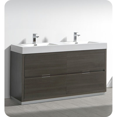 Formosa Fresca 60"" Free-Standing Double Sink Modern Bathroom Vanity Set -  FCB8460GO-D-I