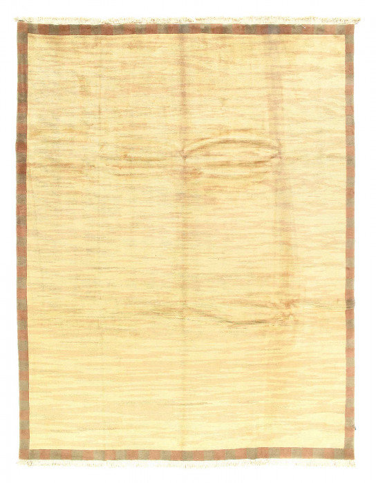 Tapis unique en laine beige 9 pi x 12 pi