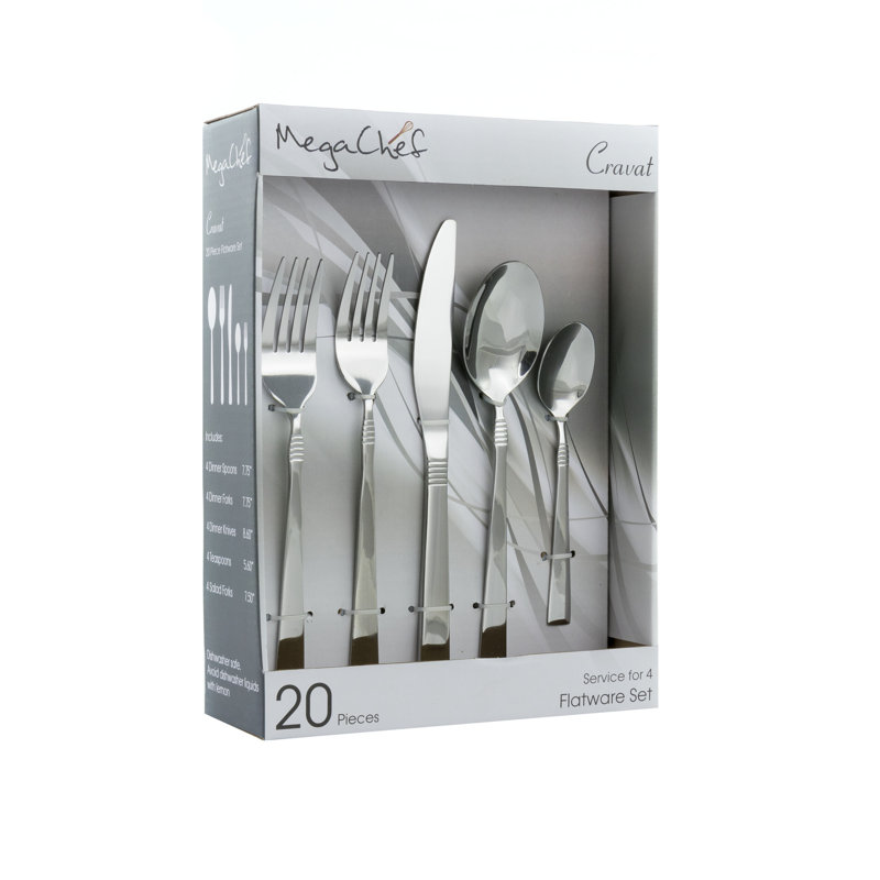 Mega Chef CRAVAT Stainless Steel Flatware Set - Service for 4