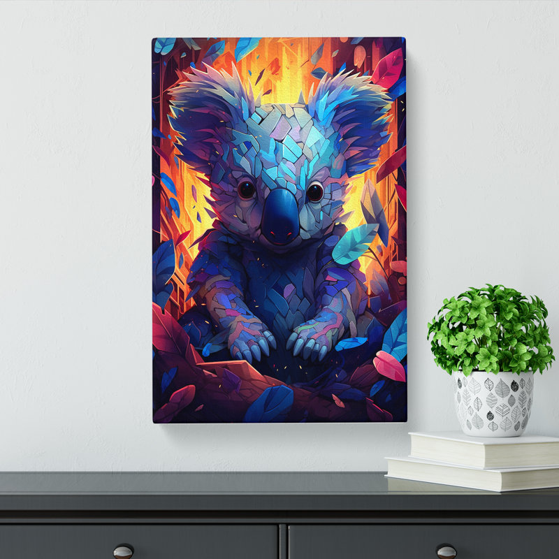 Koala Bear Futurism - No Frame Art Prints - Wrapped Canvas, 50cm H x 35cm W x 3cm D