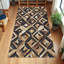 Tapis moderne en cuir de vache à motif géométrique, tapis de salon-126675019