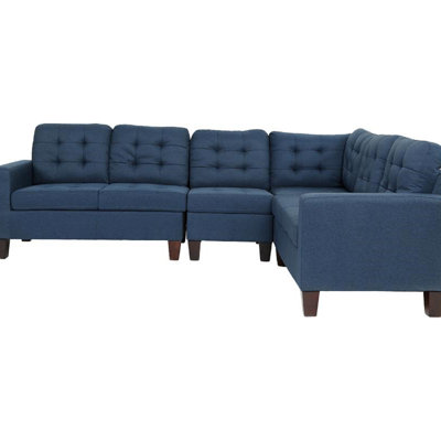 Modular Sectional Polyfiber 4Pcs Sectional Sofa LAF And RAF Loveseats Corner Wedge Armless Chair Tufted Cushion Couch