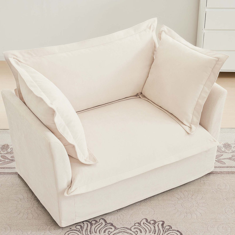 Canapé Comfy, H 34,64 po x l 49,01 po x P 33,07 po, Chenille crème
