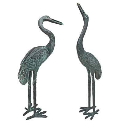 Bird Crane Metal Garden Statue
