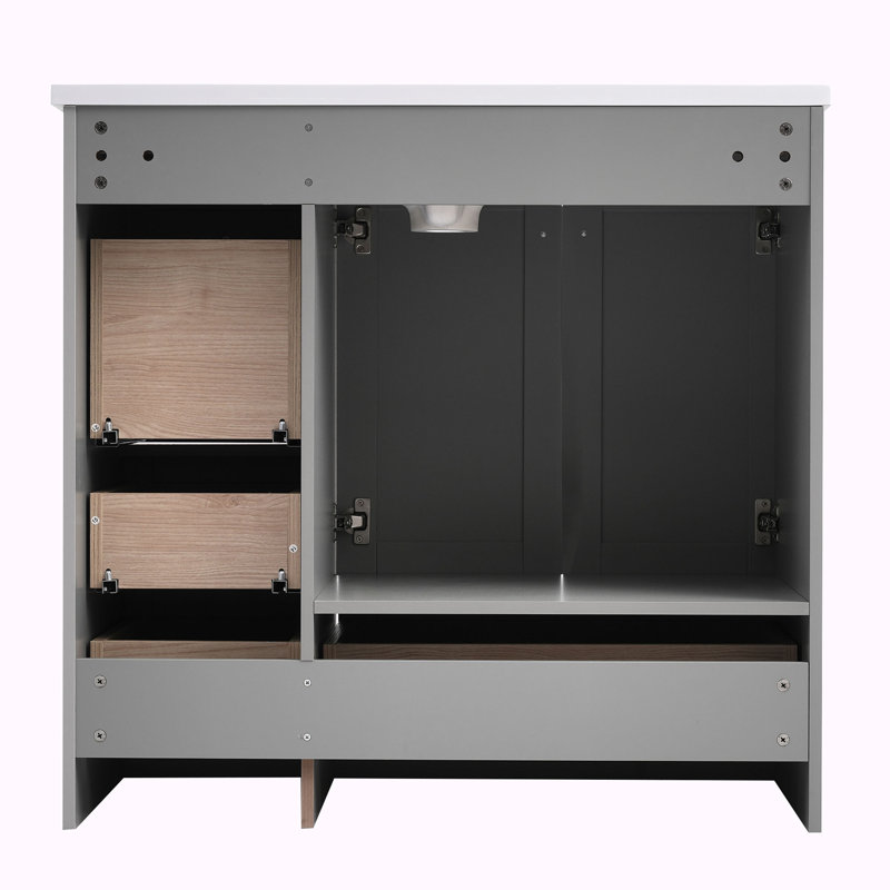 Ensemble de meuble-lavabo simple 36 po Meranda, Gris
