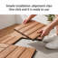 Dalles de terrasse emboîtables en composite bois-plastique (WPC), 30 cm x 30 cm, paquet de 25, dalles de sol de patio à 4 lattes en relief, aspect bois naturel, étanches et drainantes, pour balcon, jardin ou piscine.-136320238