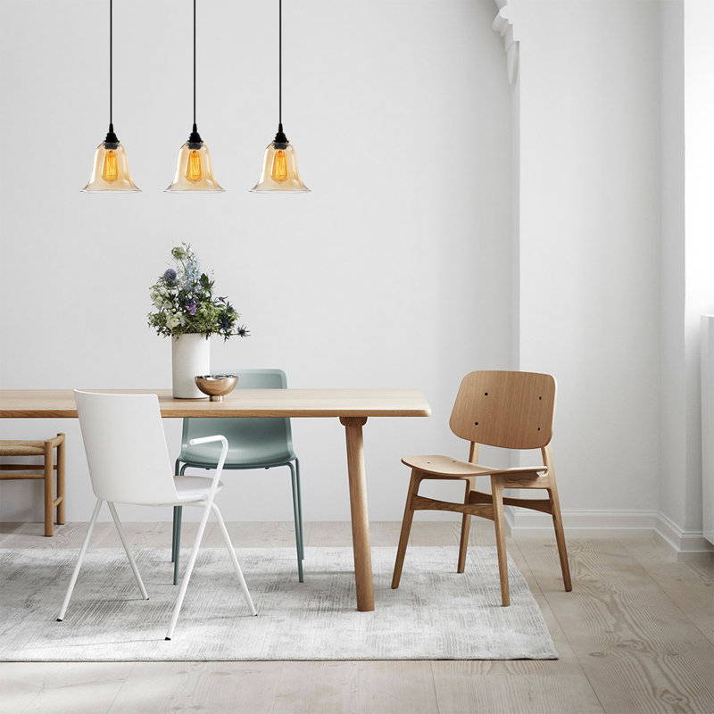 Luminaire suspendu pour îlot de cuisine 3 lumières Crawley, Cuivre