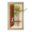 Décoration murale réglable en grès à 3 couleurs avec plantes vertes simulées - sculpture d'art 3D, vase en verre et statue de lapin, bandes lumineuses télécommandées pour le salon, la chambre à coucher, le couloir