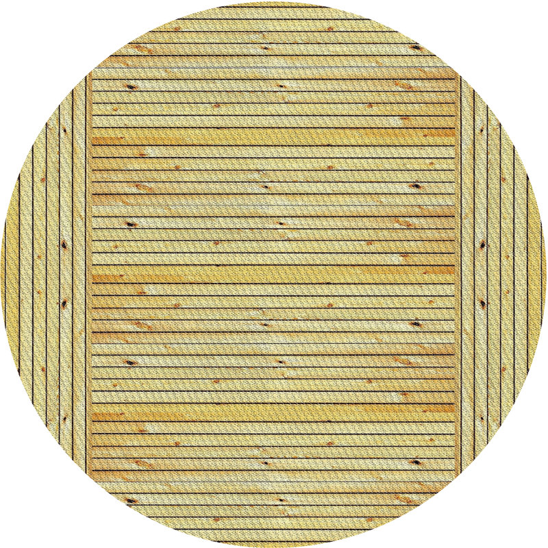 Tapis de zone brune à motifs, Rond 7 pi