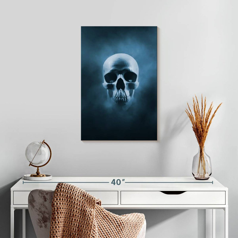 Hitzel Blue Skull, 24" H x 16" W