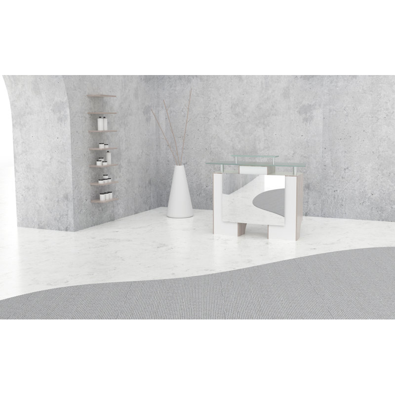 Naftali Rectangle Glass Reception Desk
