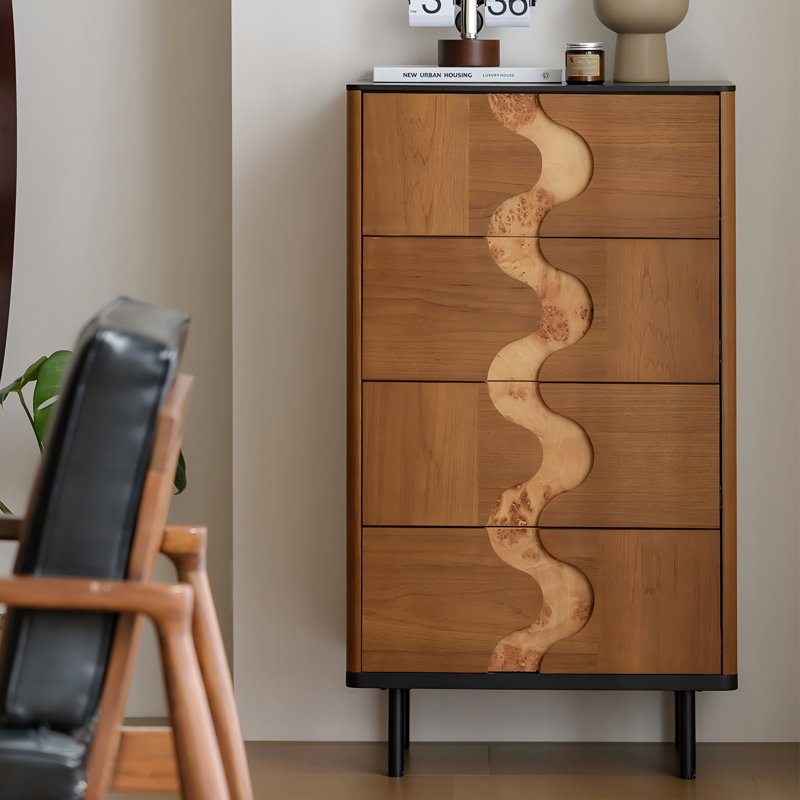 Commode 4 tiroirs 23,62 po Mid-Century