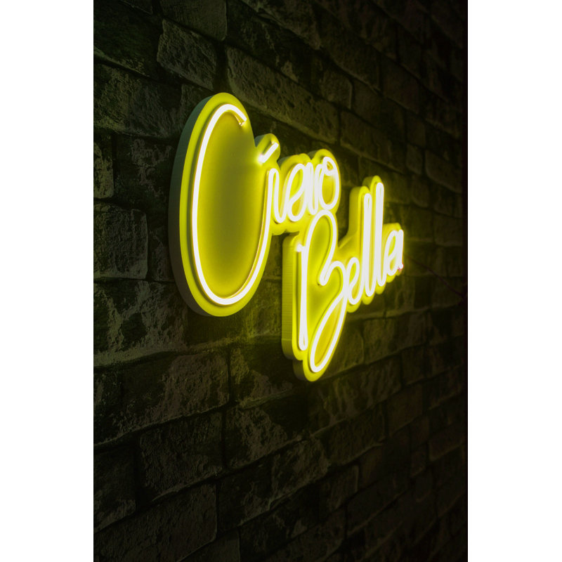 Flexible Neon LED Lighting Strip, Yellow, 12V DC, 12.6 x 17.7 x 0.8 inches | IP67 Waterproof, Built-in Wall Hanging System, 15.1 Watts | Perfect for Home Decor, Parties, and Creative Lighting Solutions