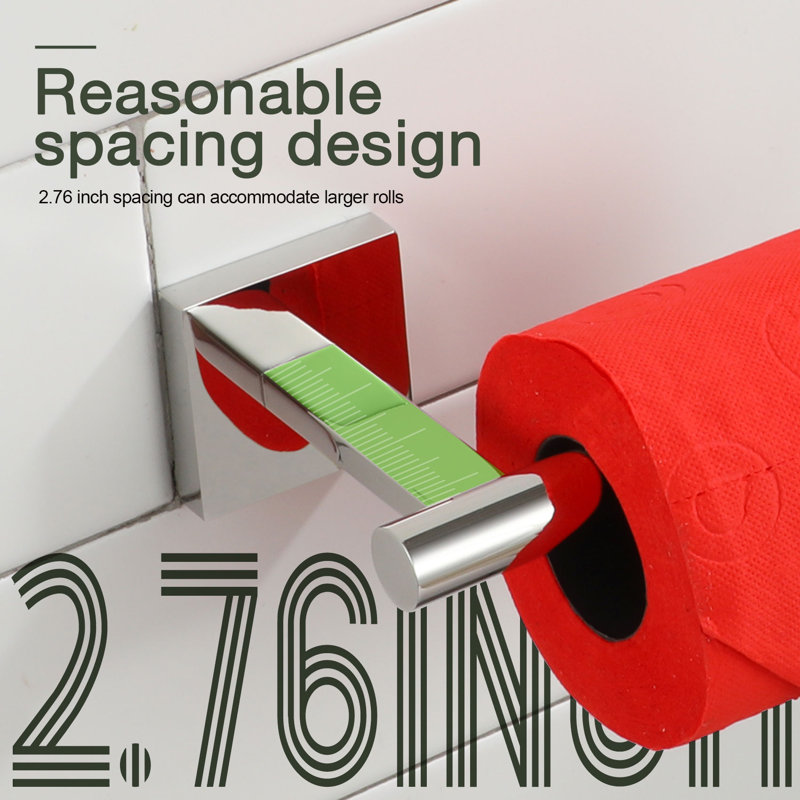 Toilet Paper Holder Wall Mount, Polished Chrome