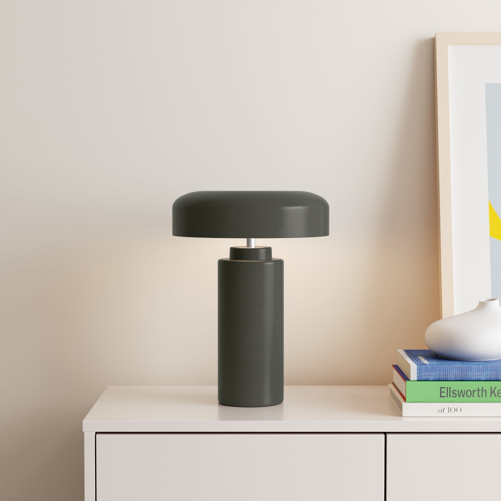Hardacre Ceramic Table Lamp, Pewter Green