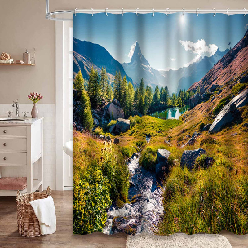 Été coloré, lever de soleil, lac, aventure, incroyable, incroyable, ruisseau de campagne avec 12 crochets, L 72 po x l 78 po