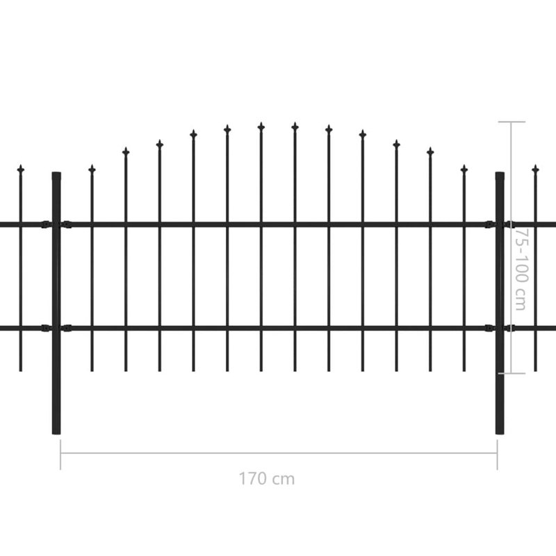 Aaliya Black Metal Yard/Privacy Fence with 2 Panel(s) Included