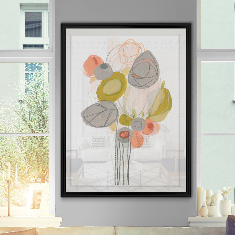 «Wildflower Contour II», reproduction sur toile, H 18,5 po x l 24,5 po x P 1,5 po, Cadre noir