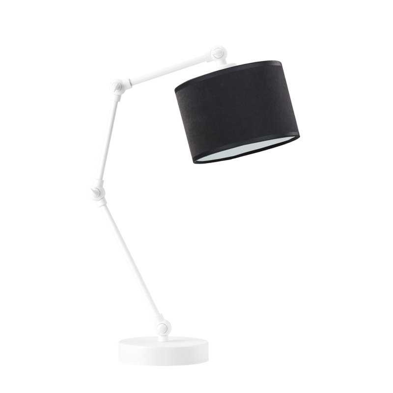 Alirah Adjustable Metal Arched Lamp, White, Black
