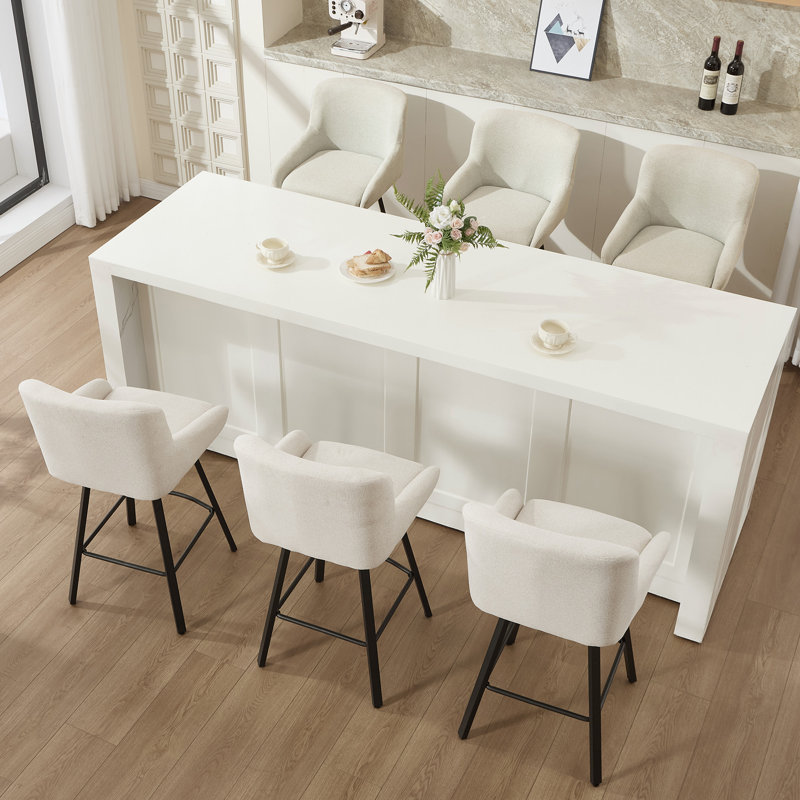 Tabourets de comptoir rembourrés polyvalents de 26 pouces - Idéal pour les îlots de cuisine et les bars à domicile, Beige