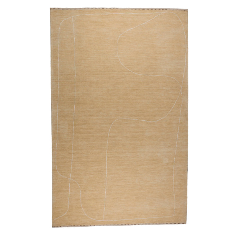 Rug Abstract Area Rug in Beige, Rectangle 5'3" x 7'7"
