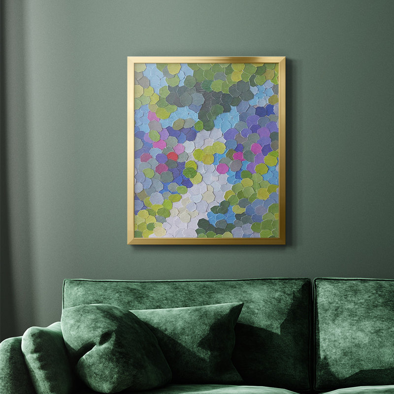 Une promenade dans les jardins de Selby, toile encadrée de qualité supérieure - prête à être accrochée, H 24 po x l 20 po, Or