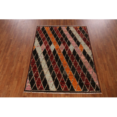 Tapis oriental marocain à motif de treillis 5 x 7