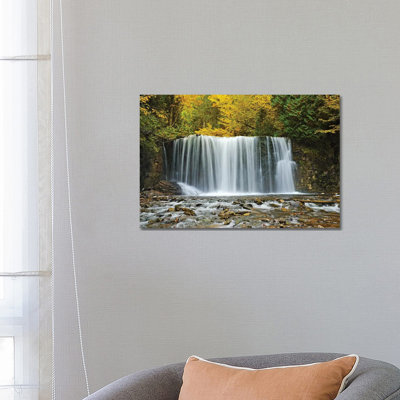 Canada, Ontario. Boyne River At Hoggs Falls In Autumn by Jaynes Gallery - Wrapped Canvas Print