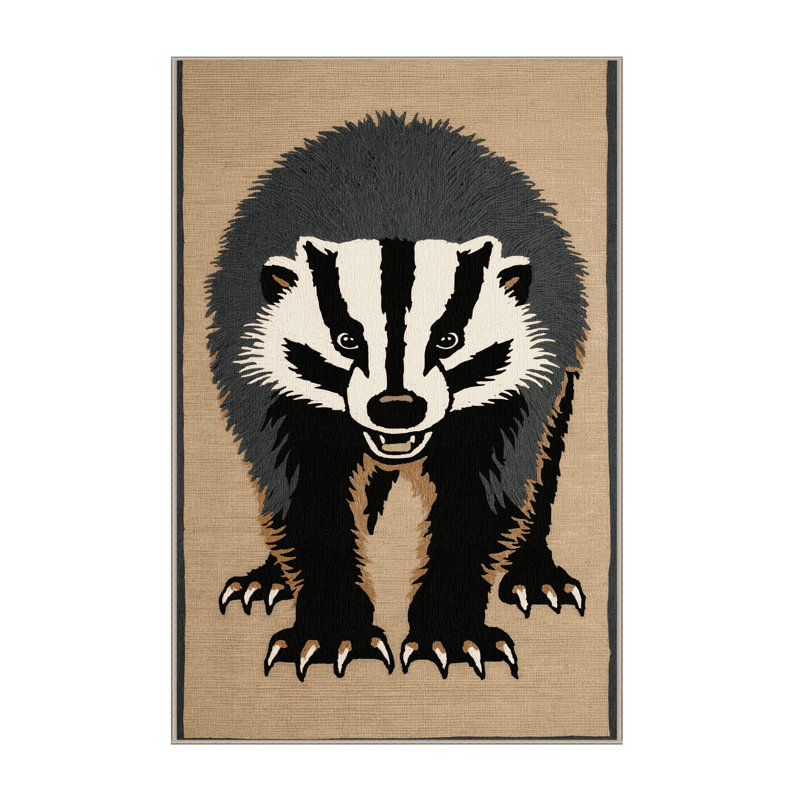 Washable Honey Badger Wildlife Area Rug, Runner 2' x 5'