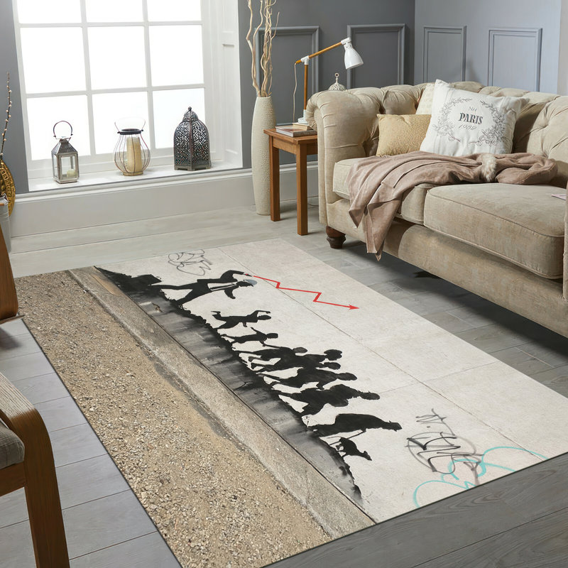 Elegant Floral Printed Rug with Soft Pile in Vibrant Colors Offering a Stylish Addition to Your Living Room or Bedroom Decor