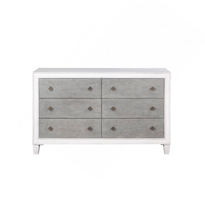 Katia Rustic Gray & Weathered White Finish Dresser