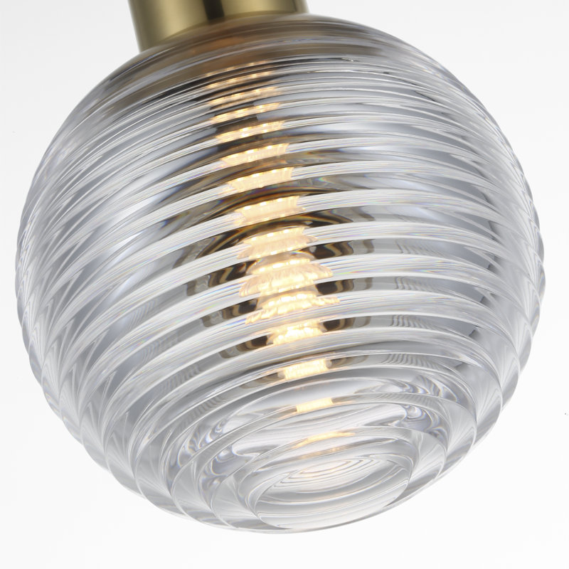 Waterford Circon 5" Mini Pendant with Clear Crystal, Natural Brass