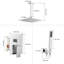Robinet de douche carré à 2 jets à haute pression avec pomme de douche de plafond de 16 po en noir (valve incluse)-103528592
