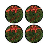 Christmas Wreath Vegan Leather Round Pebble Placemat