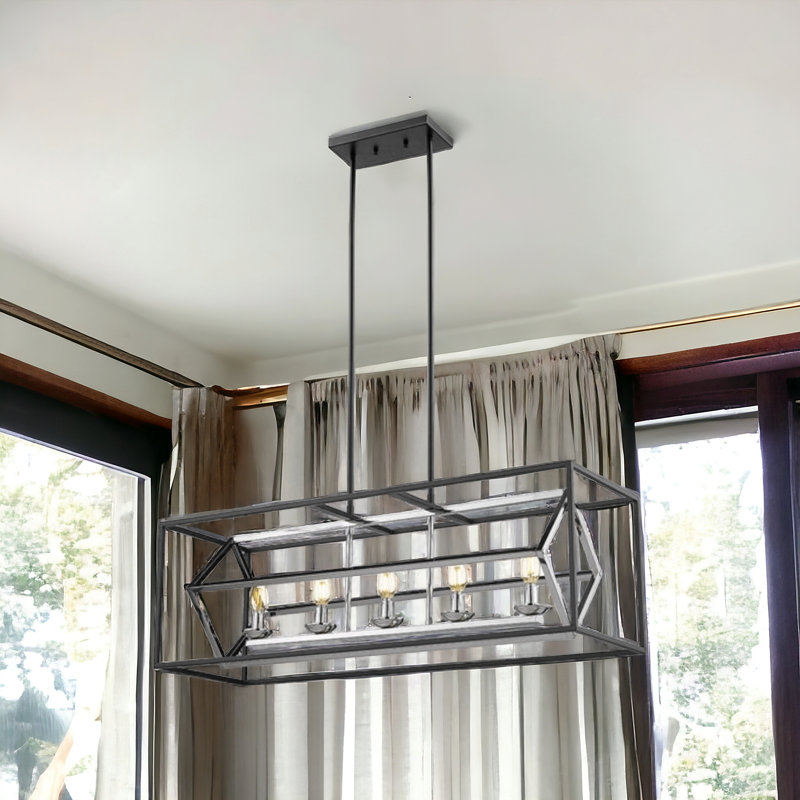Luminaire suspendu linéaire à 5 lumières pour îlot de cuisine Beane