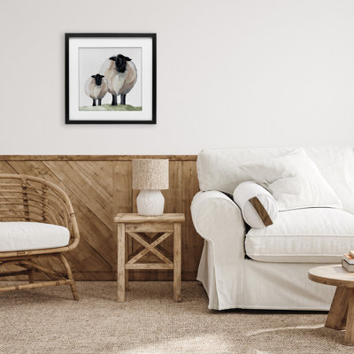 «Sheep And Lamb Portrait», reproduction encadrée sous verre, conception de Michele Norman