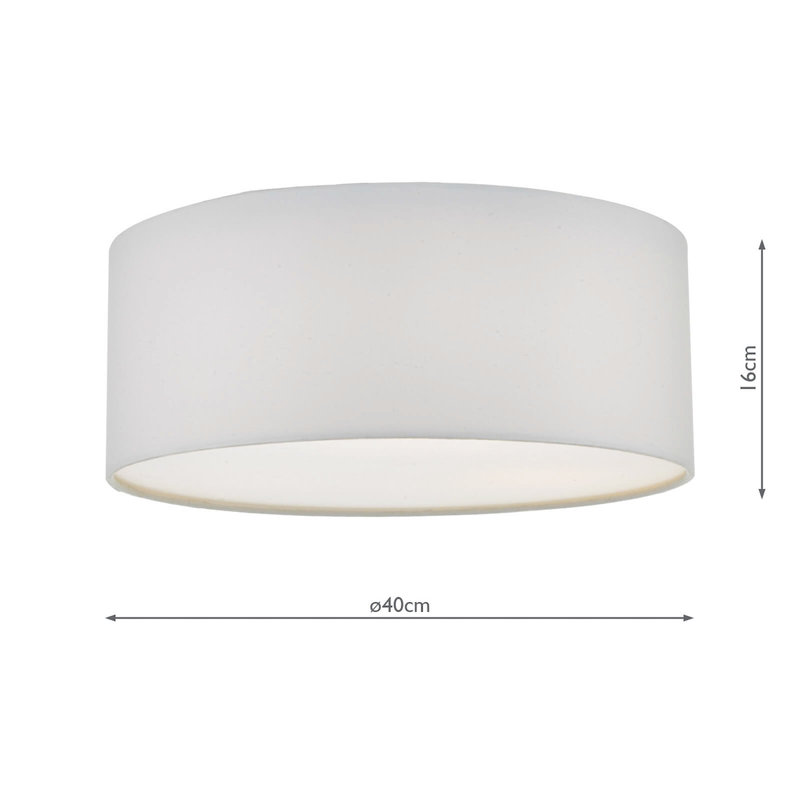 Ansonia Fabric Flush Mount, Ivory
