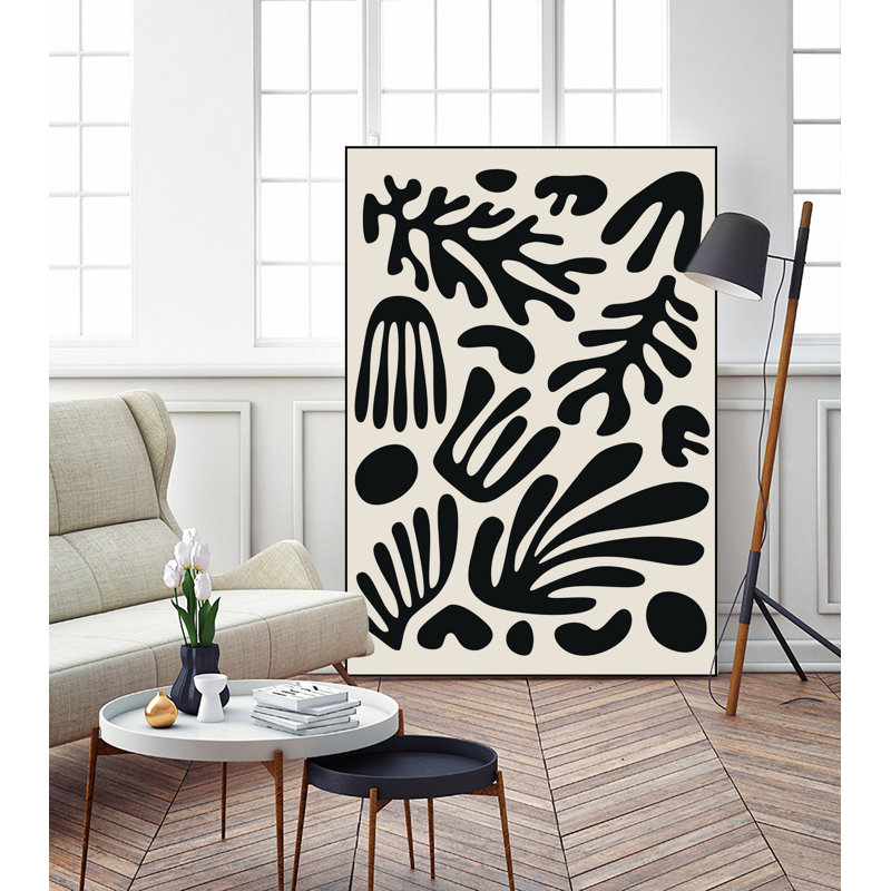 Henri Matisse Black Algae Collection #3' Framed Canvas