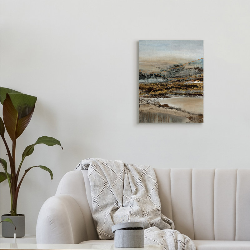 «Abstract Snowy Mountain Range» par Ruth Fromstein - impression, Toile tendue, H 20 po x l 16 po