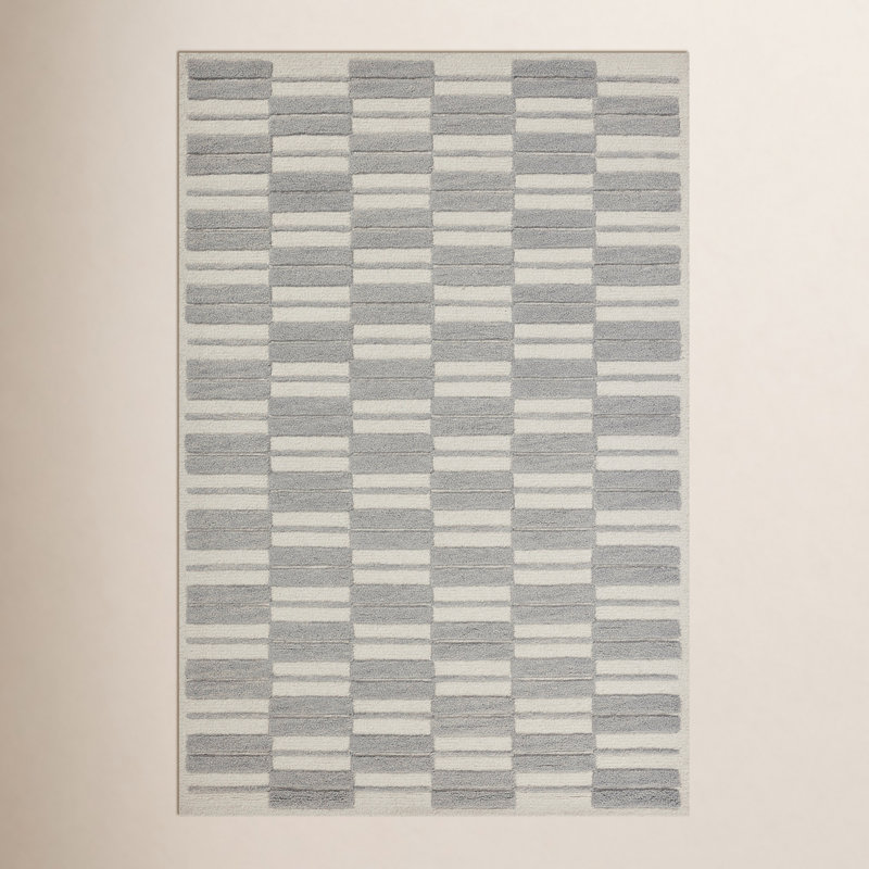 Tapis ivoire / gris Chris Loves Julia x Loloi Bradley, Rectangle 7 pi 9 po x 9 pi 9 po