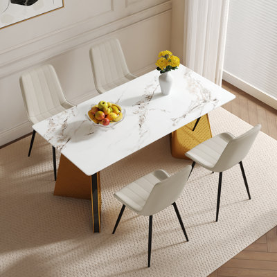 Chaise rembourrée en similicuir moderne
