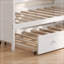 Lit gigogne double en bois Blakeslee avec tiroir et lit gigogne à roulettes-906135130