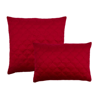 Embroidered Velvet Reversible Throw Pillow