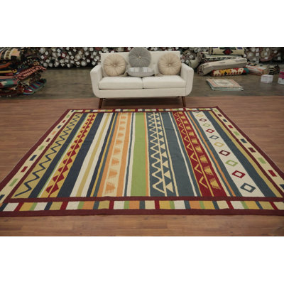 Handcrafted Wool Square Kilim Area Rug 8x8