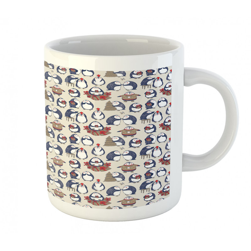 Grande tasse à café grunge penguins