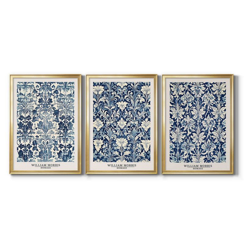 Collection de pièces de la collection Wmx DCVLVI de Wil Morris - Toile tendue avec châssis encadré - 3 pièces, Doré